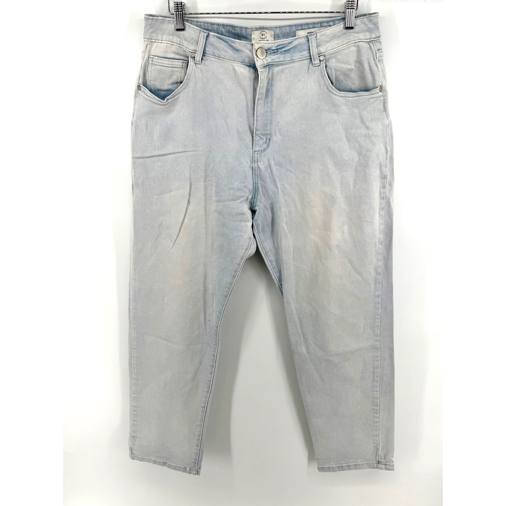 Cotton On 91 High 90s Jeans Light Wash Blue High‎ Waisted Straight Leg Size 10
